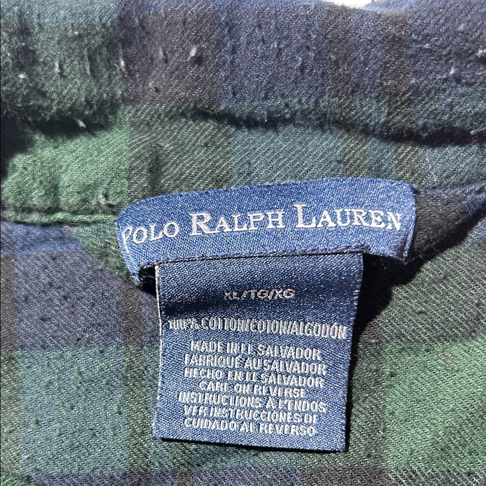 Polo Ralph Lauren Navy and Forest Plaid Shirt - Picture 2 of 2